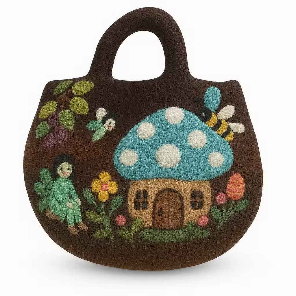 Ancient Wisdom Felted Wool Fairytale Clutch Bags