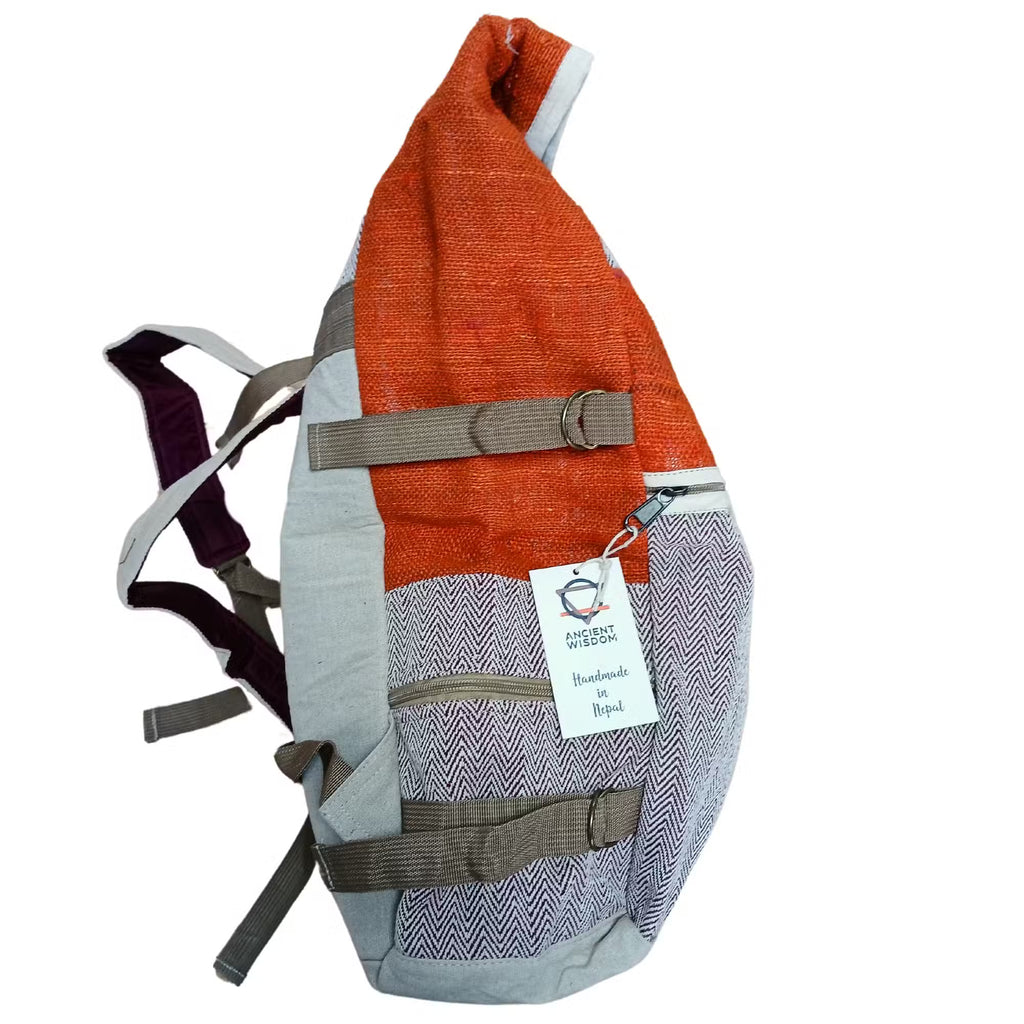 Rolling Hemp Trekkers Backpack ~ Sage or Sunset Orange
