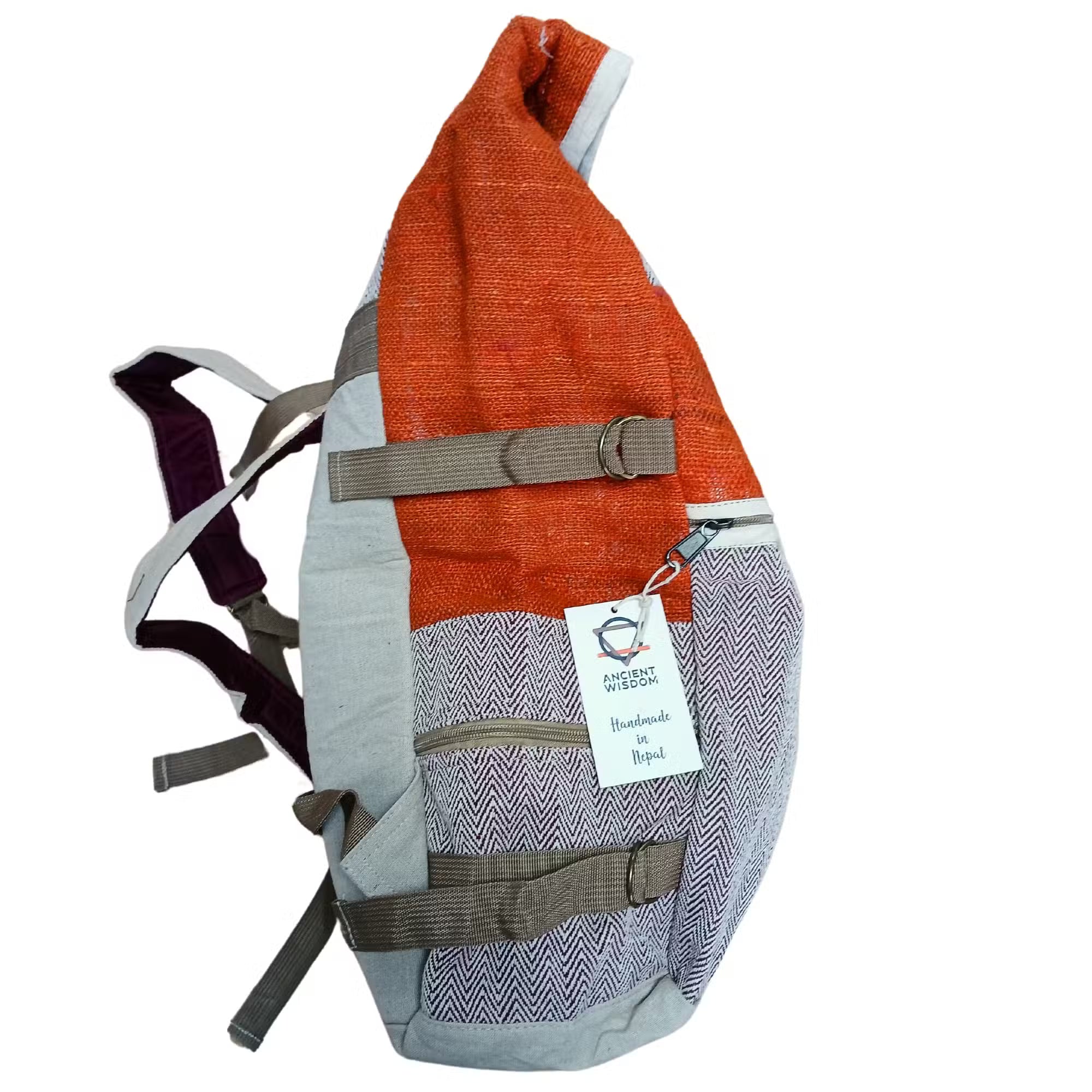 Rolling Hemp Trekkers Backpack ~ Sage or Sunset Orange
