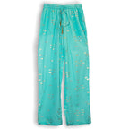 Ancient Wisdom Nomad Tie-Dye Sari Lounge Pants with Gold Print