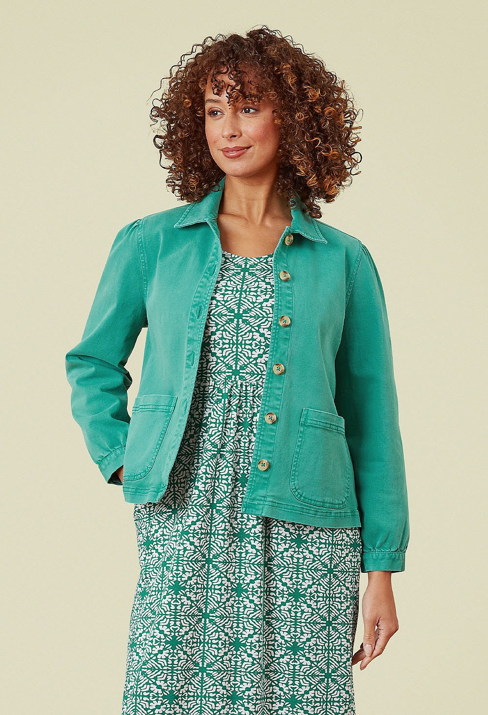 Adini Evelyn Cotton Twill Jacket Alhambra Minty Green