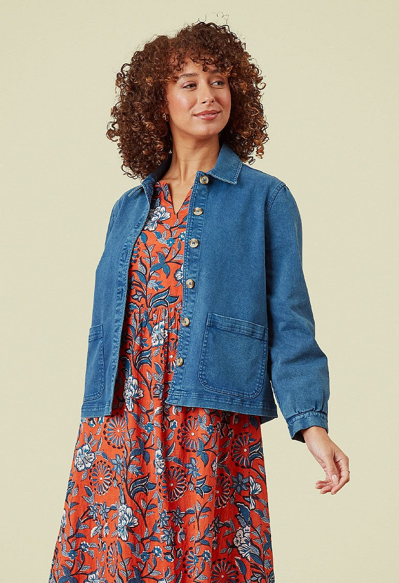 Evelyn Twill Jacket ~ Riviera