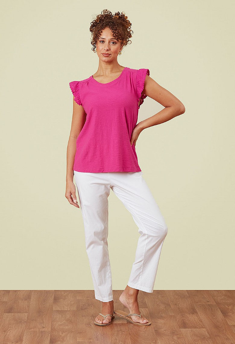 Adini Frankie Frill  Cotton Slub Sleeveless Tops