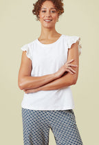 Adini Frankie Frill  Cotton Slub Sleeveless Tops