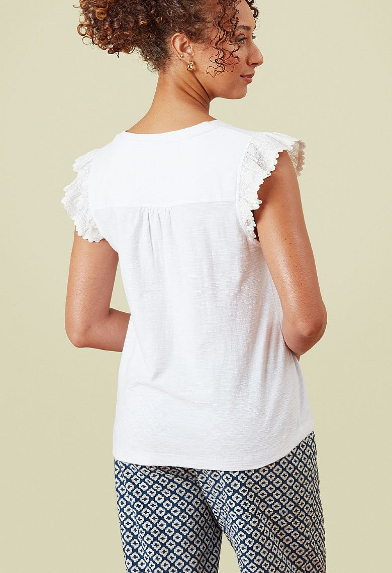 Adini Frankie Frill  Cotton Slub Sleeveless Tops