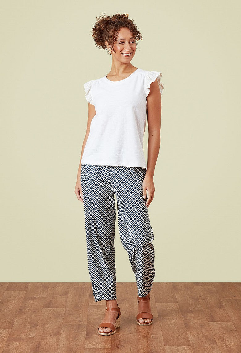Adini Frankie Frill  Cotton Slub Sleeveless Tops