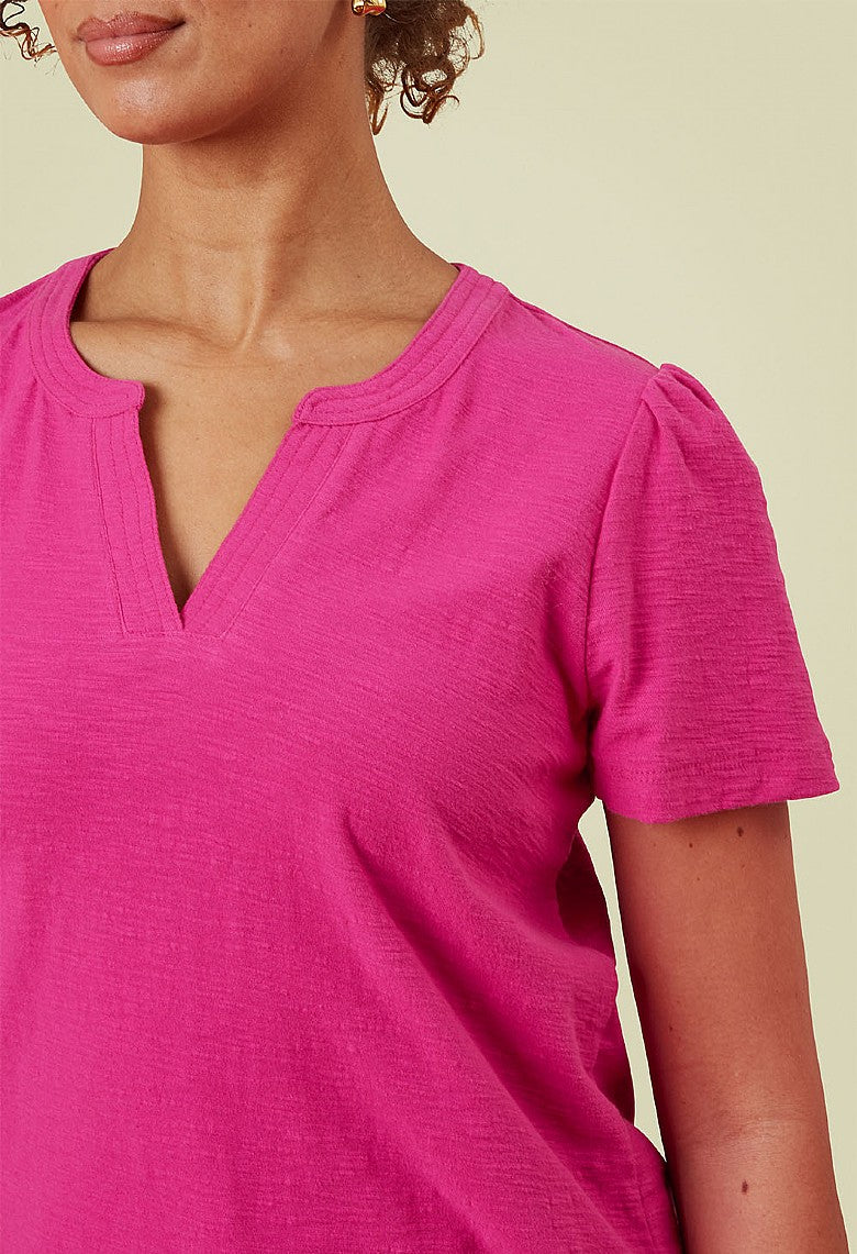 Adini Flora Cotton Slub Sleeveless Tops - Pink, Blue or White