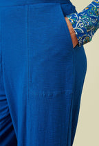 Adini Milly Slub Trousers ~ Ocean Blue