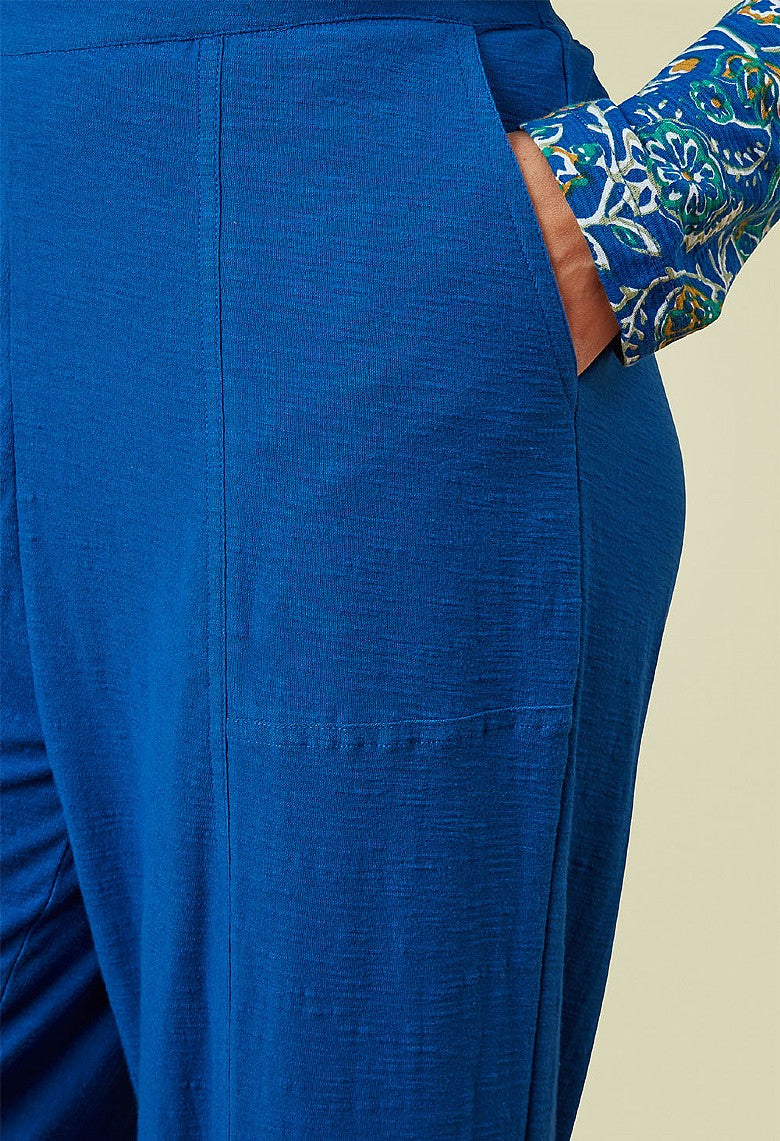 Adini Milly Slub Trousers ~ Ocean Blue