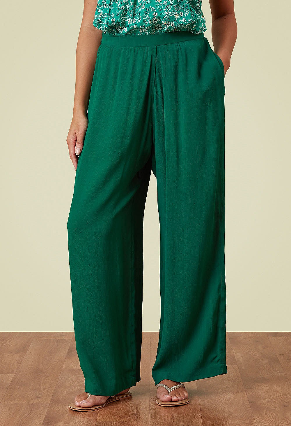Adini Trey Moss Crepe Summer Trousers ~ Riviera or Alhambra