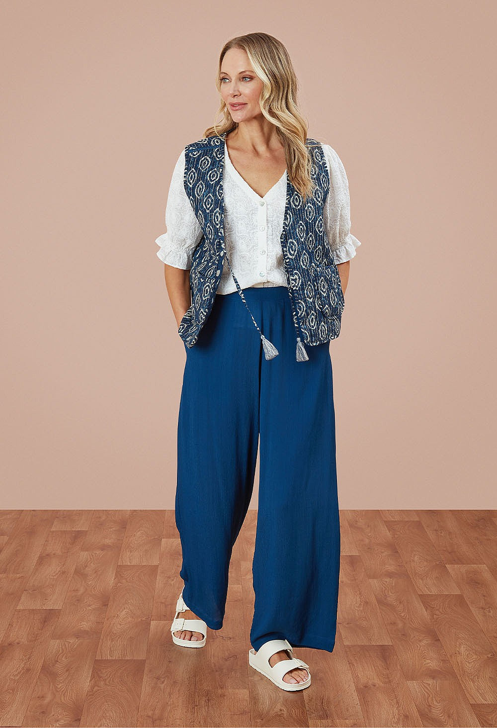 Adini Trey Moss Crepe Summer Trousers ~ Riviera or Alhambra