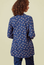 Adini Dora Evening Blue Fan Tunic