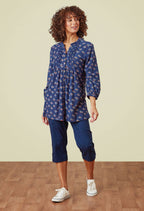 Adini Dora Evening Blue Fan Tunic