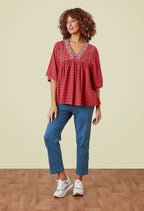 Adini Jaquard Dobby Flutter Top