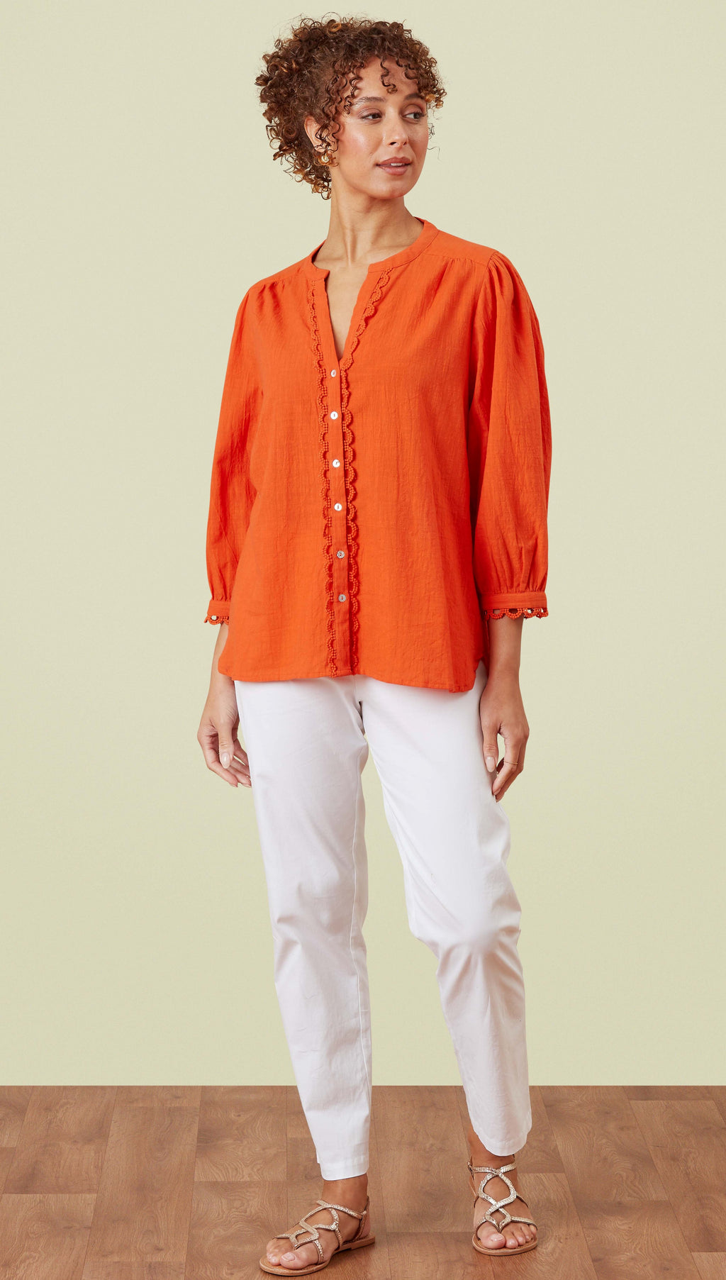 Adini Crosshatch Shirts ~ Red Orange or Riviera Blue