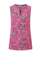 Adini Juniper Print Sleeveless Jersey Slub Tunic Top Pink Multi