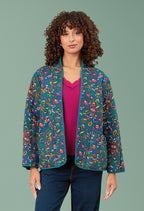 Adini Kiri Reversible Quilted Jersey Carnation Print Kimono Jacket