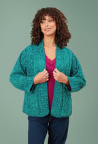 Adini Kiri Reversible Quilted Jersey Carnation Print Kimono Jacket