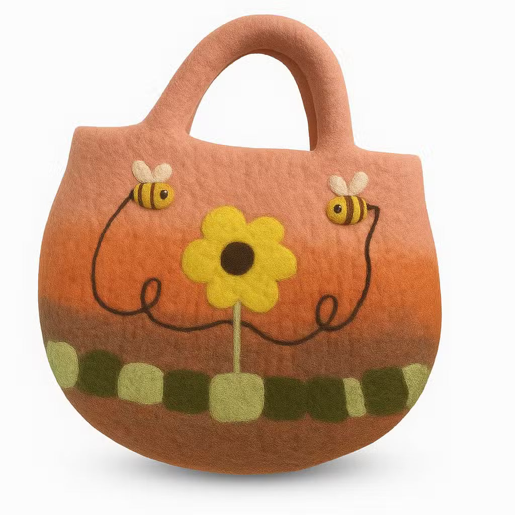 Ancient Wisdom Felted Wool Fairytale Clutch Bags