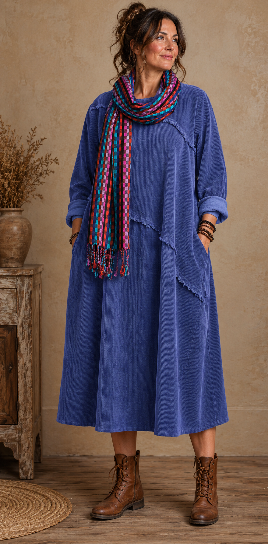 Made in Italy Jumbo Cord Midi Dress