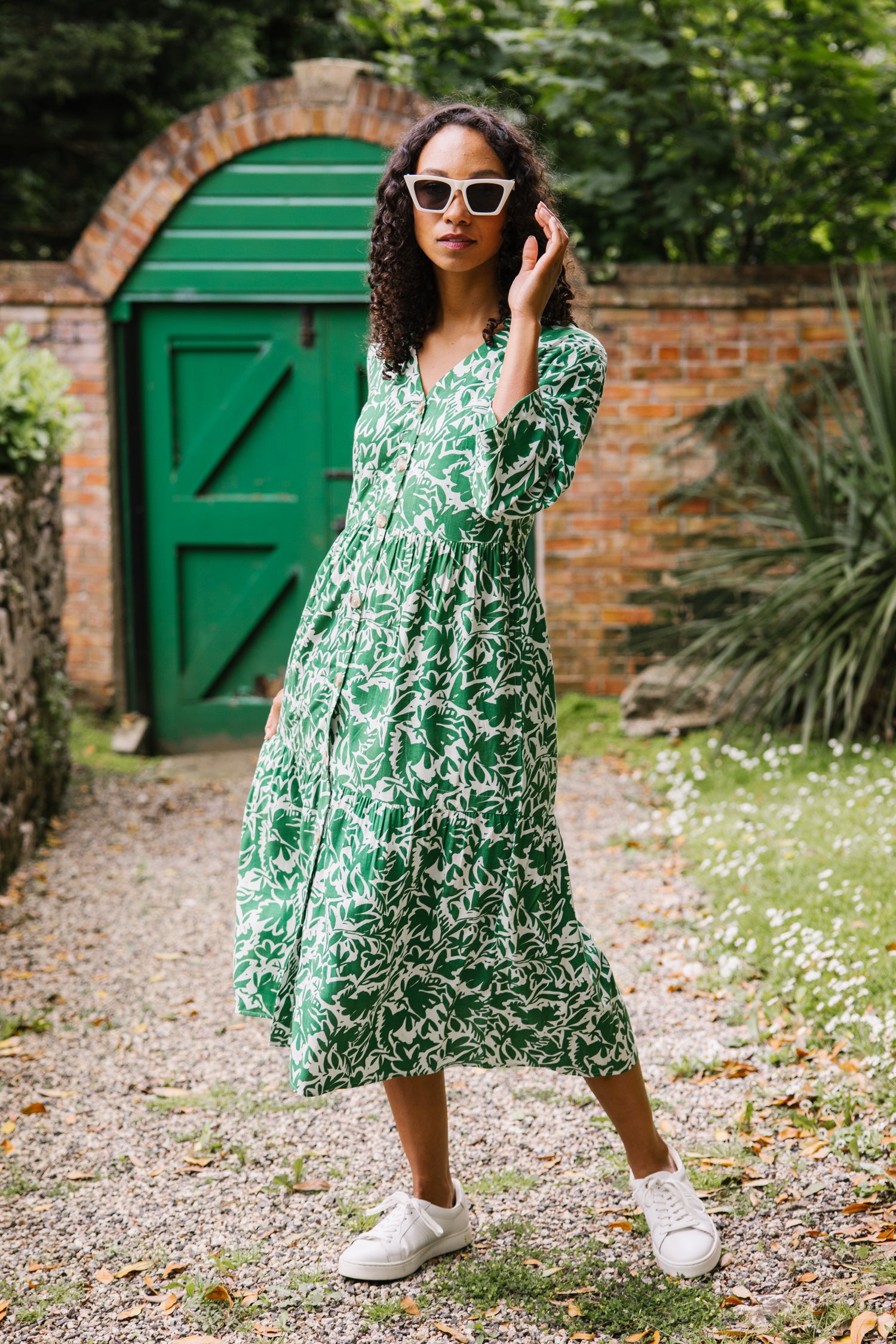 Nomads Green Botanical Dress