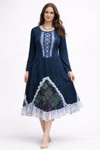 Gringo Fairtrade Stonewashed Jersey Cotton Fantasy Pixie Dress - Green or Blue