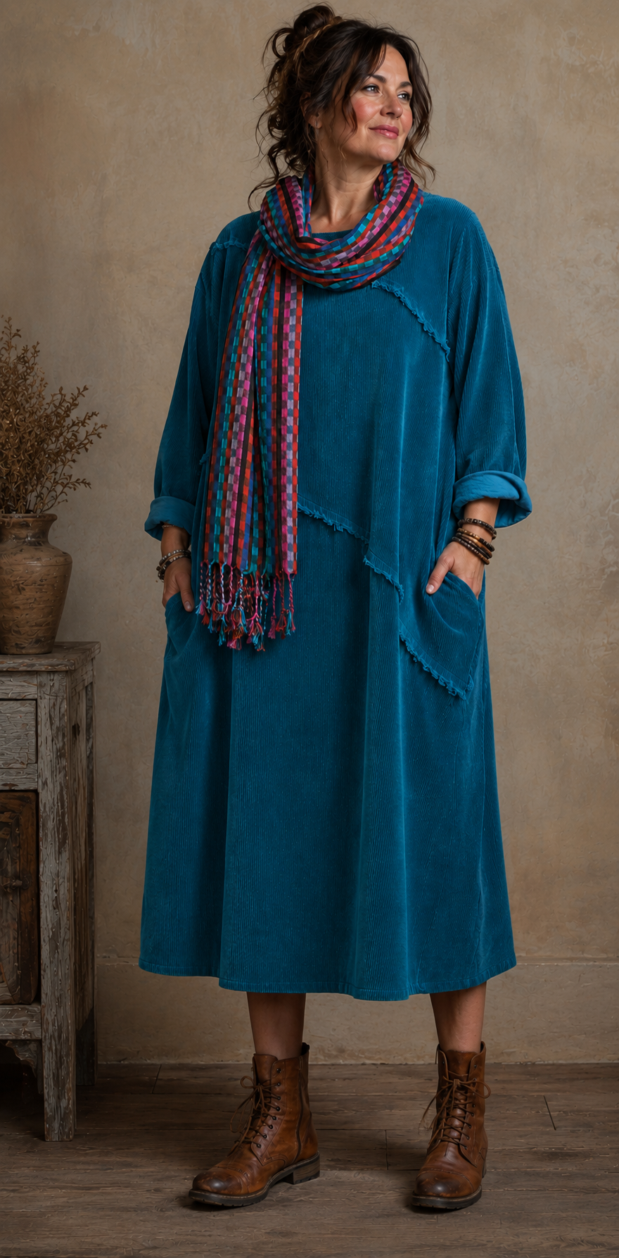 Made in Italy Jumbo Cord Midi Dress