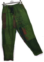 Gringo Fairtrade Indonesian Green Patchwork Trousers ~ Small