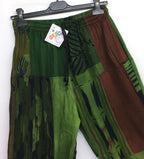 Gringo Fairtrade Indonesian Green Patchwork Trousers ~ Small