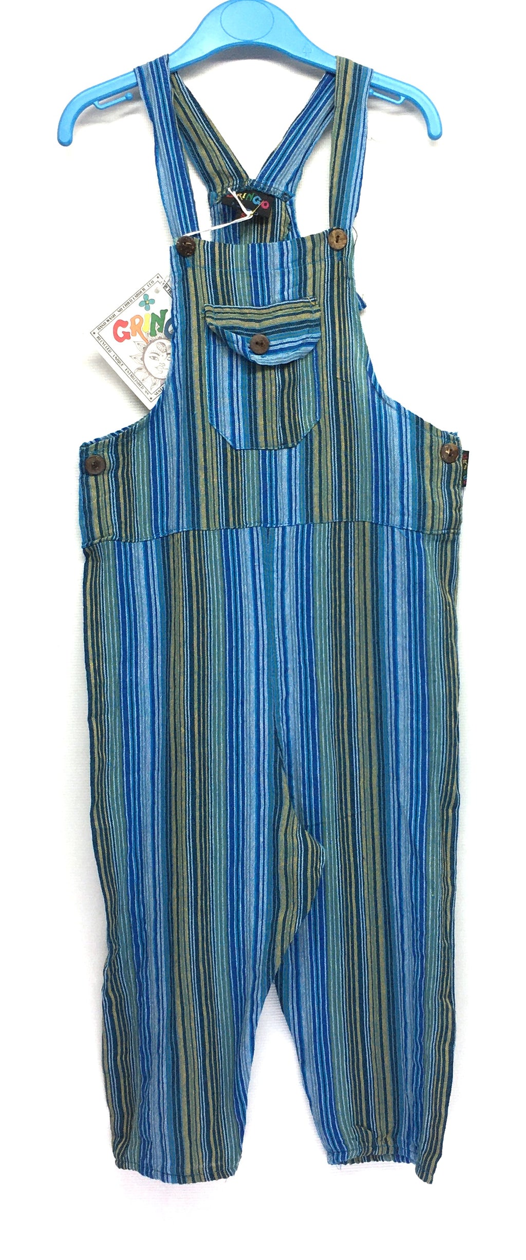 Gringo Fairtrade Childrens Funky Stripe Dungarees