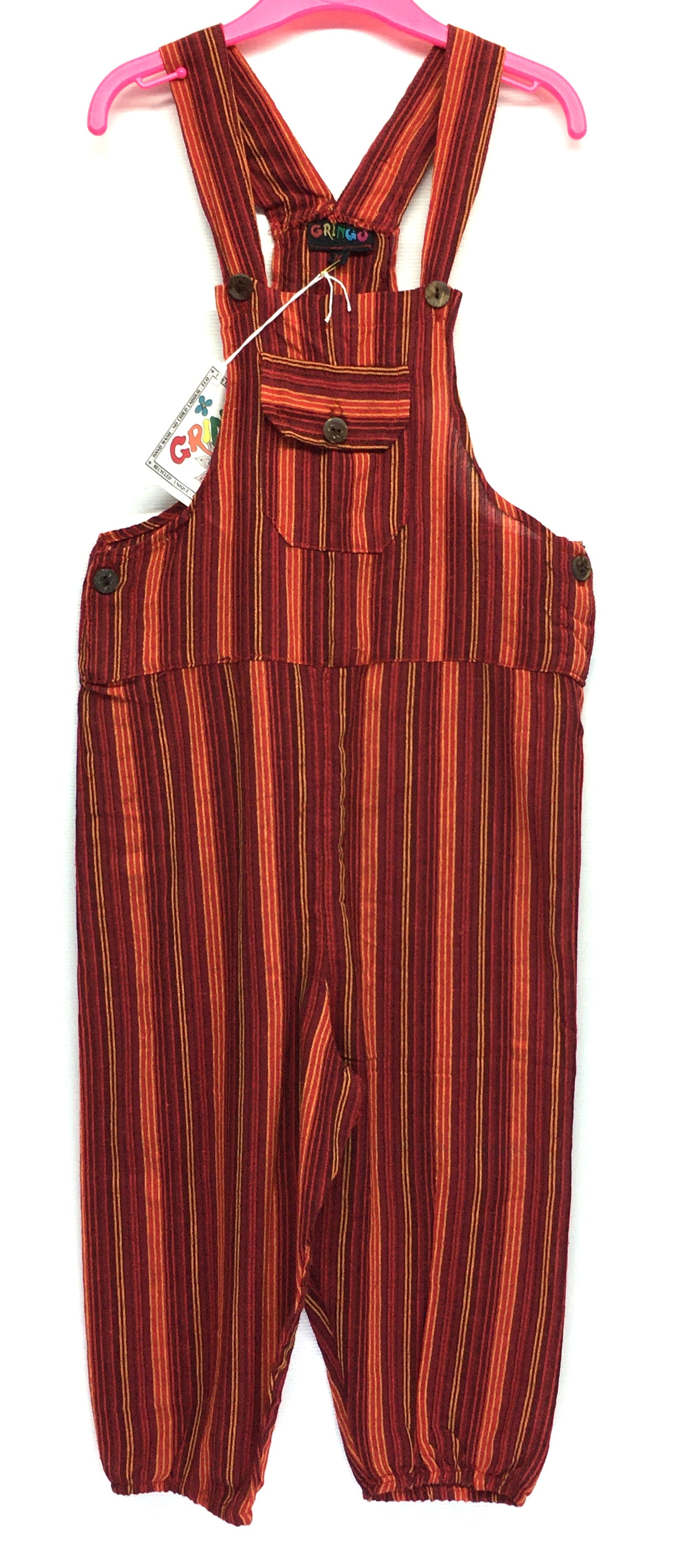 Gringo Fairtrade Childrens Funky Stripe Dungarees