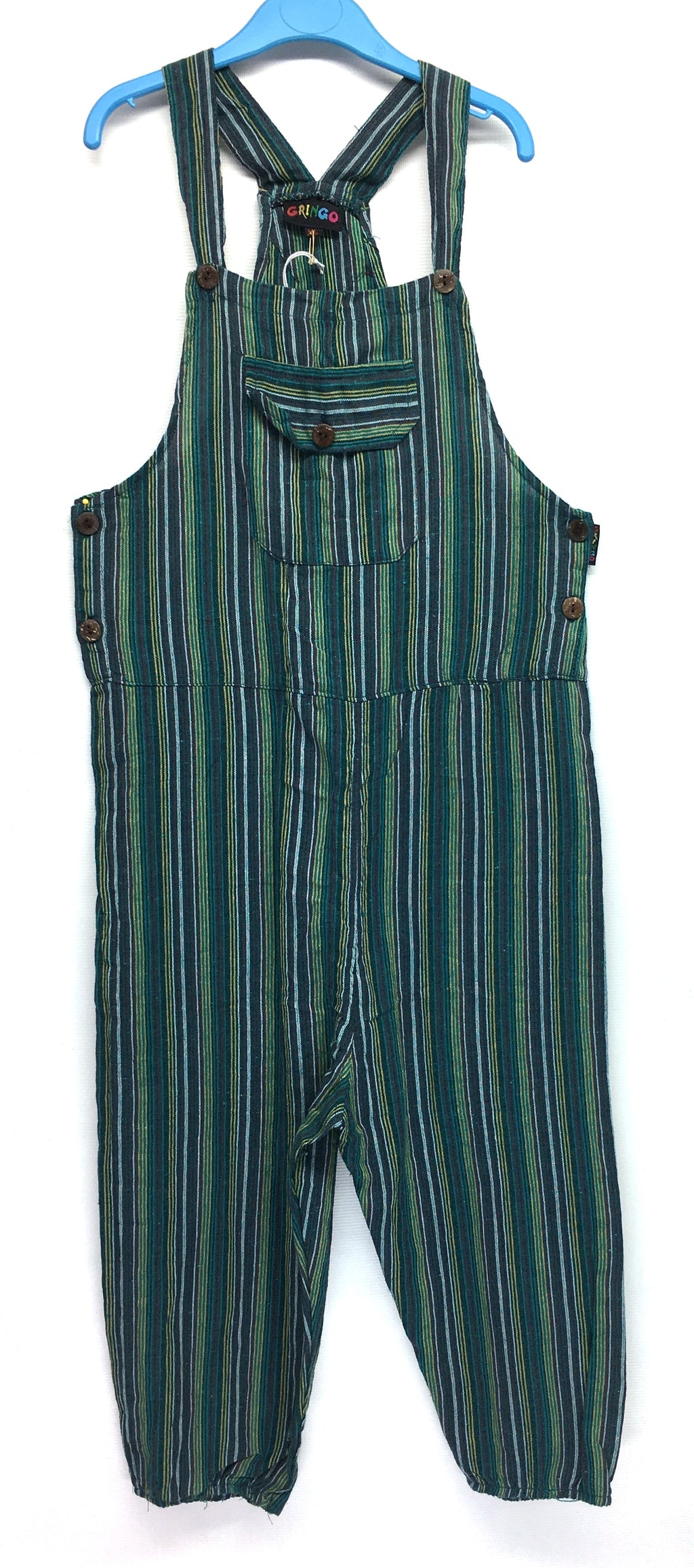 Gringo Fairtrade Childrens Funky Stripe Dungarees