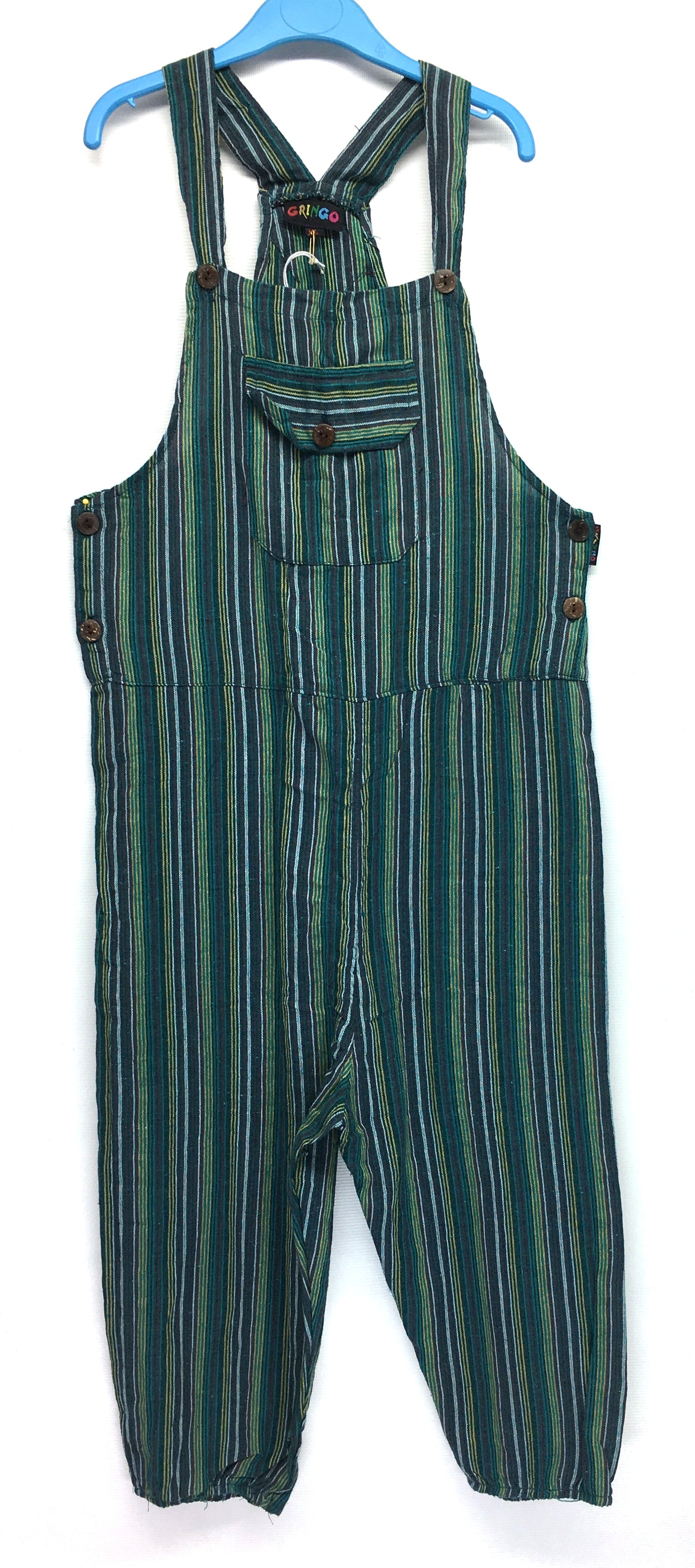 Gringo Fairtrade Childrens Funky Stripe Dungarees
