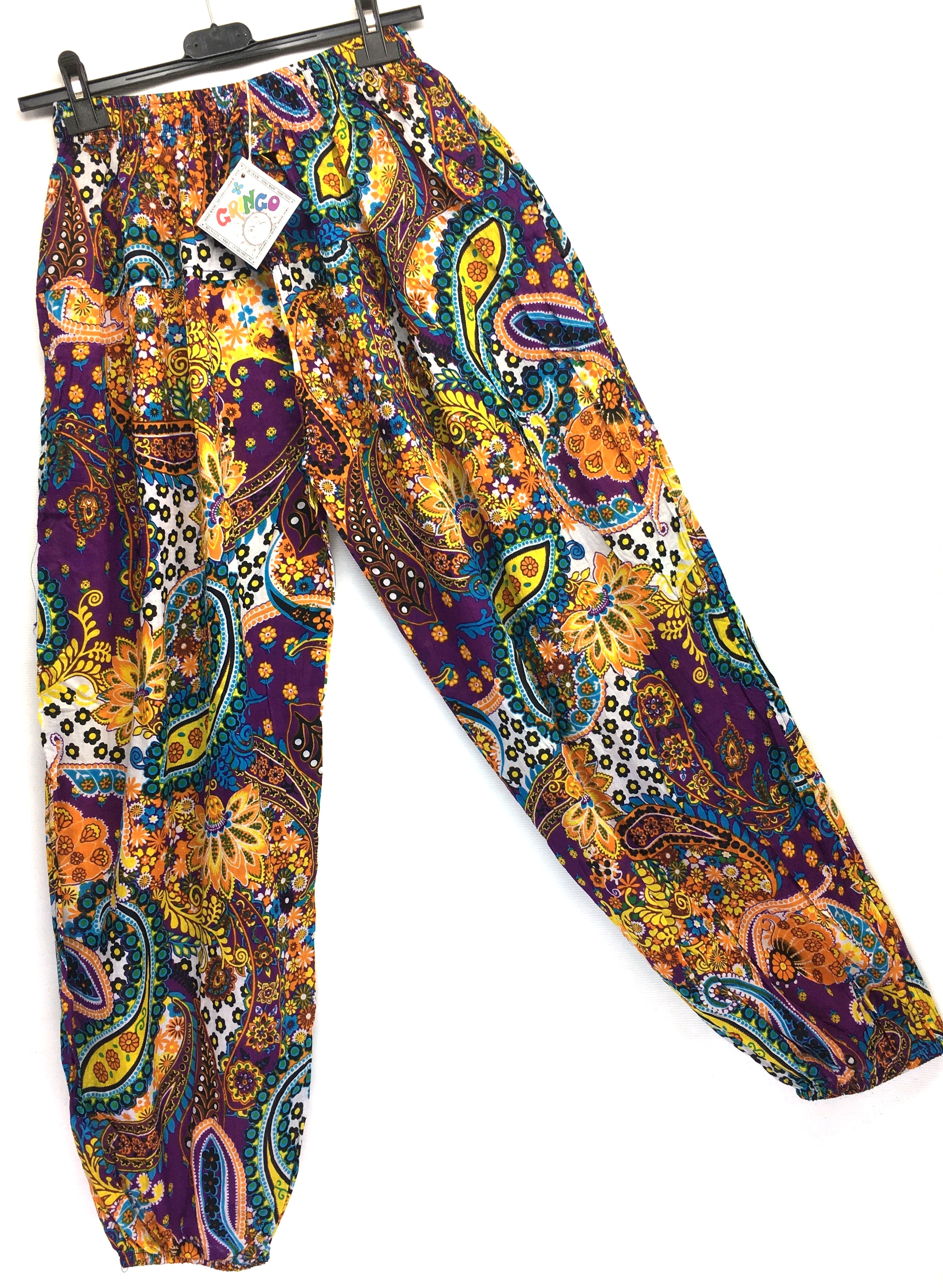 Gringo Fairtrade Purple Paisley Harems ~ O/S