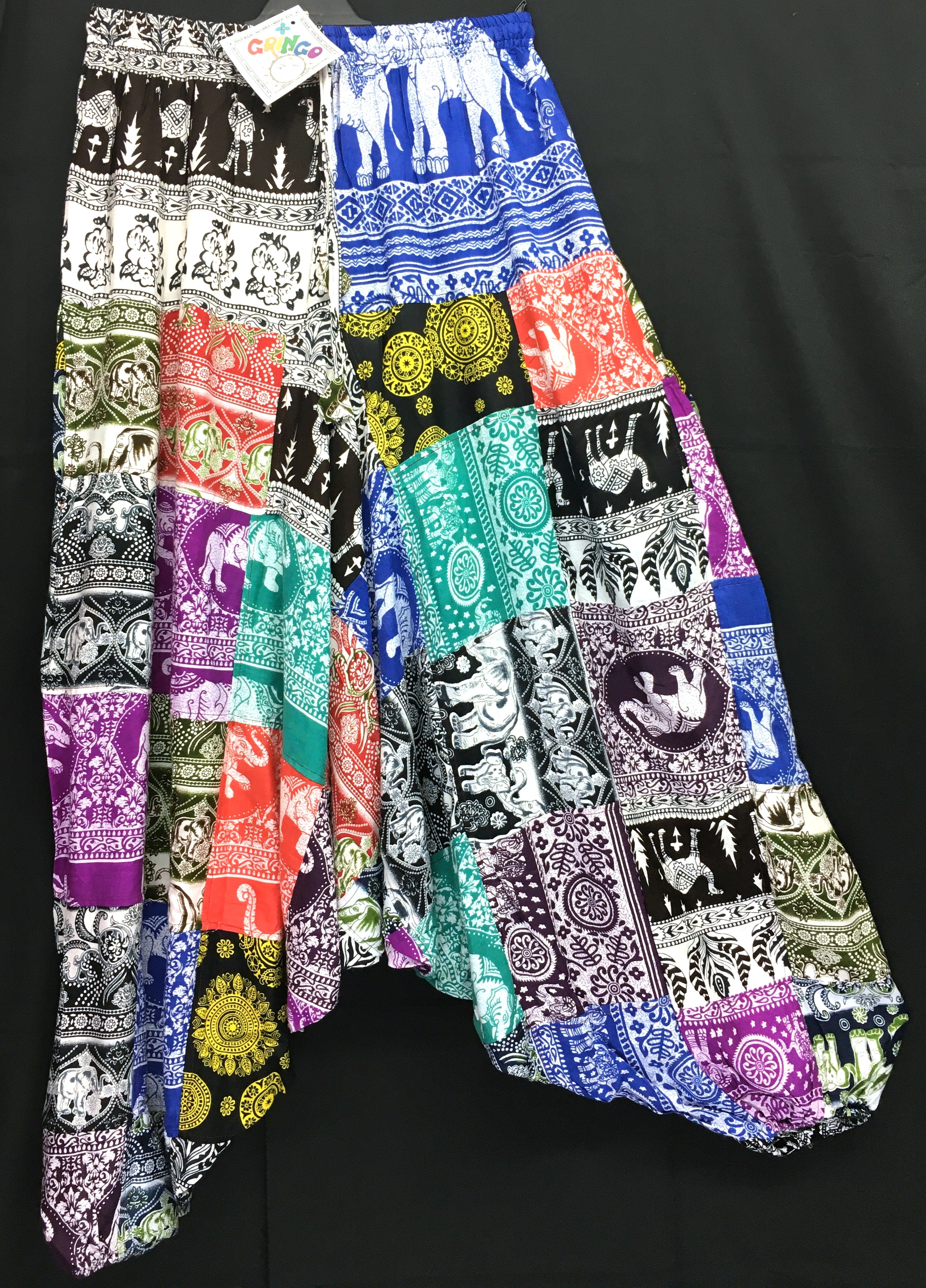 Gringo Fairtrade Elephant Patchwork Harems ~ Unisex