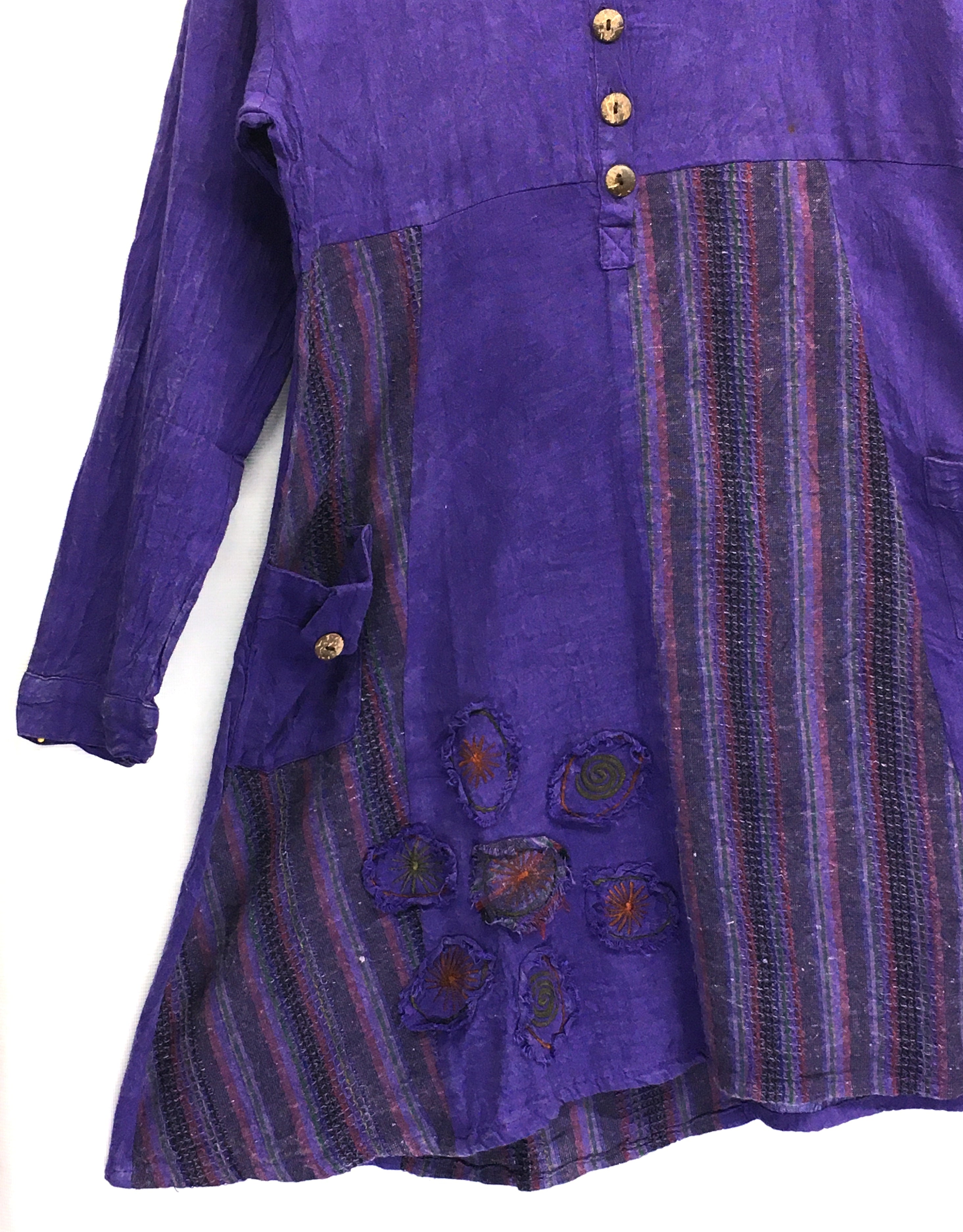 Gringo Fairtrade Purple Flower Dress