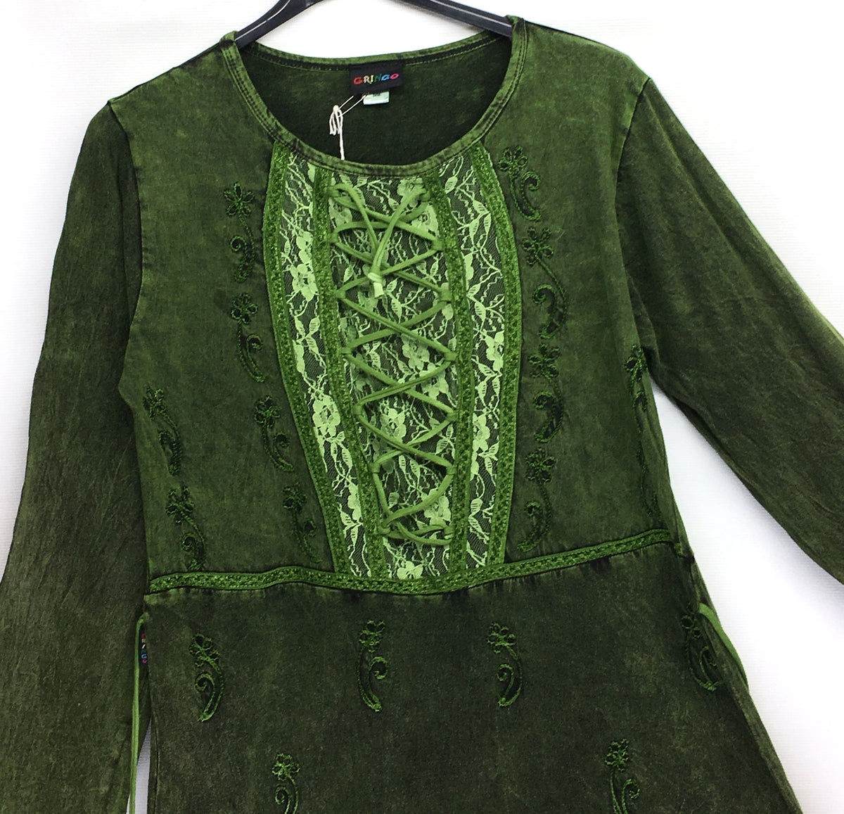 Gringo Fairtrade Stonewashed Jersey Cotton Fantasy Pixie Dress - Green or Blue