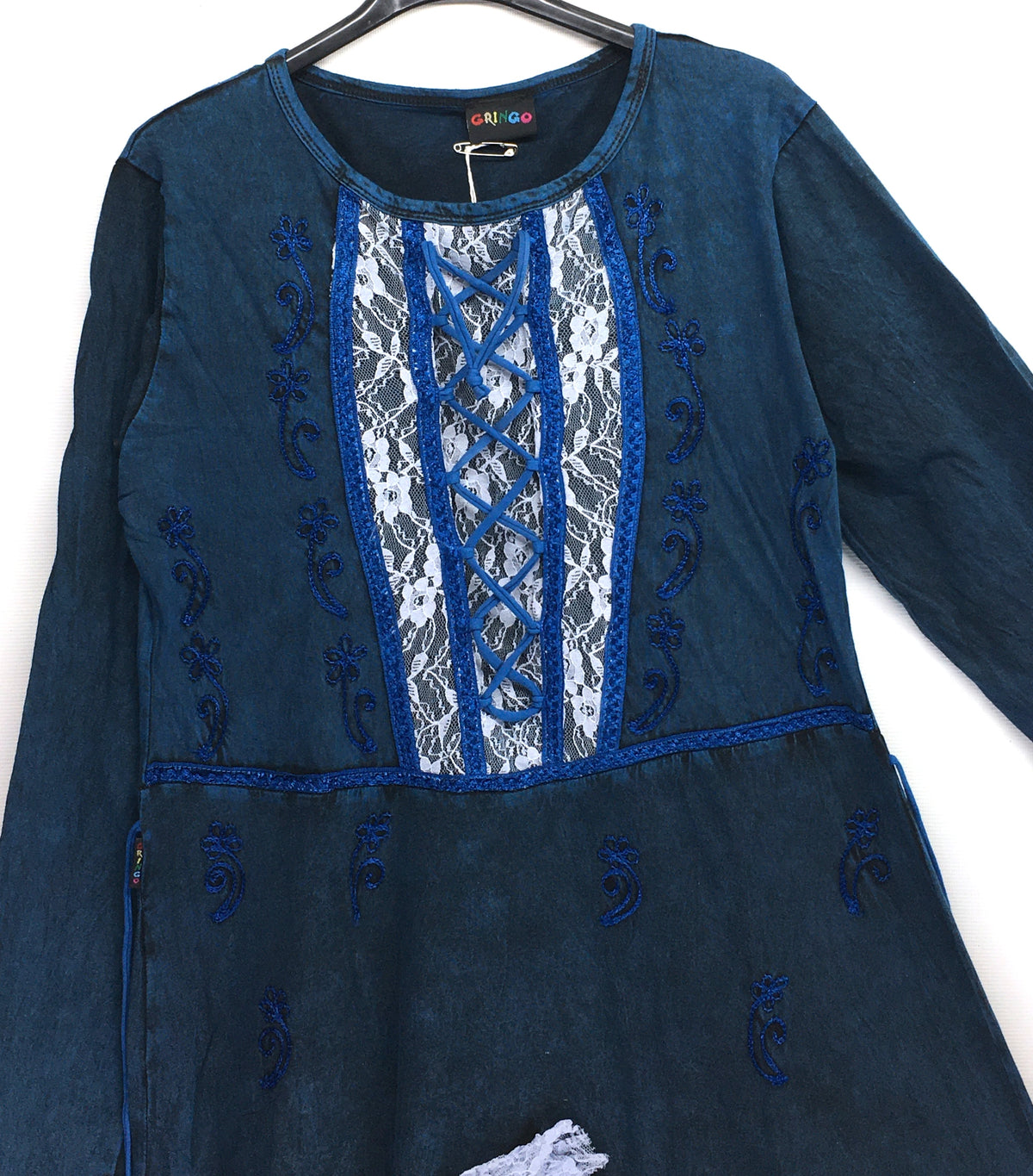 Gringo Fairtrade Stonewashed Jersey Cotton Fantasy Pixie Dress - Green or Blue