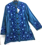 Gringo Fairtrade Petrol Blue Velvet Jacket ~ M/L