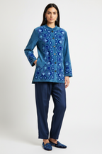 Gringo Fairtrade Petrol Blue Velvet Jacket ~ M/L