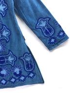 Gringo Fairtrade Petrol Blue Velvet Jacket ~ M/L