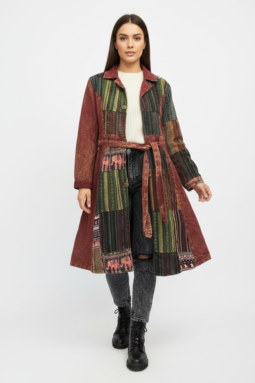 Gringo Fairtrade Frock Coat ~ Maroon Red or Petrol