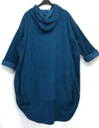 Made in Italy Turquoise Jumbo Cord Midi Dress