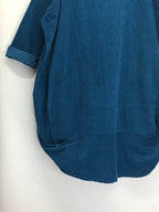 Made in Italy Turquoise Jumbo Cord Midi Dress