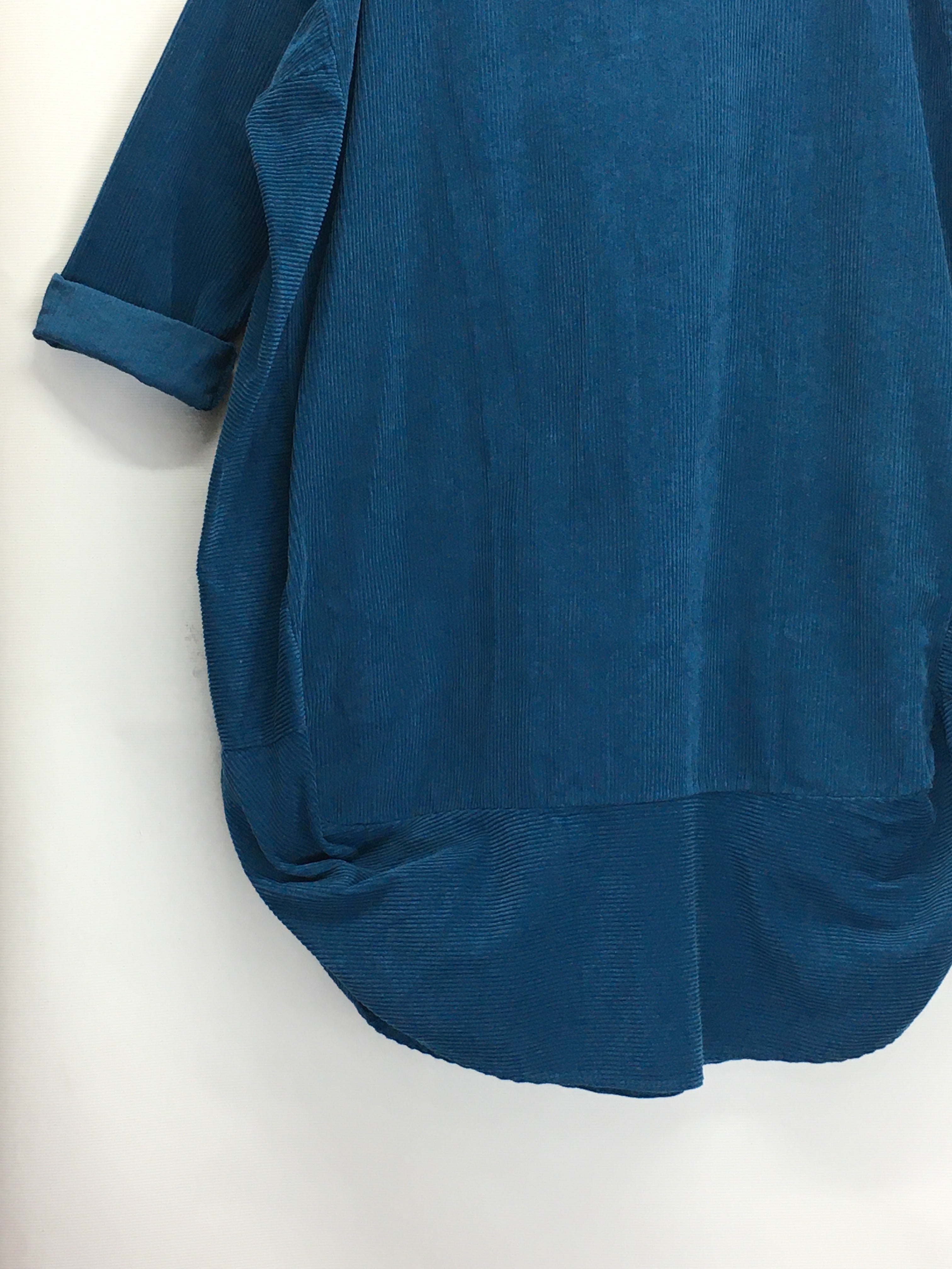 Made in Italy Turquoise Jumbo Cord Midi Dress