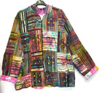 Gringo Fairtrade Ethnic Tie Dye Cotton Gheri Weave Patchwork Jacket - XL