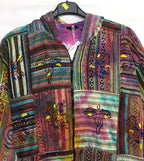 Gringo Fairtrade Ethnic Tie Dye Cotton Gheri Weave Patchwork Jacket - XL