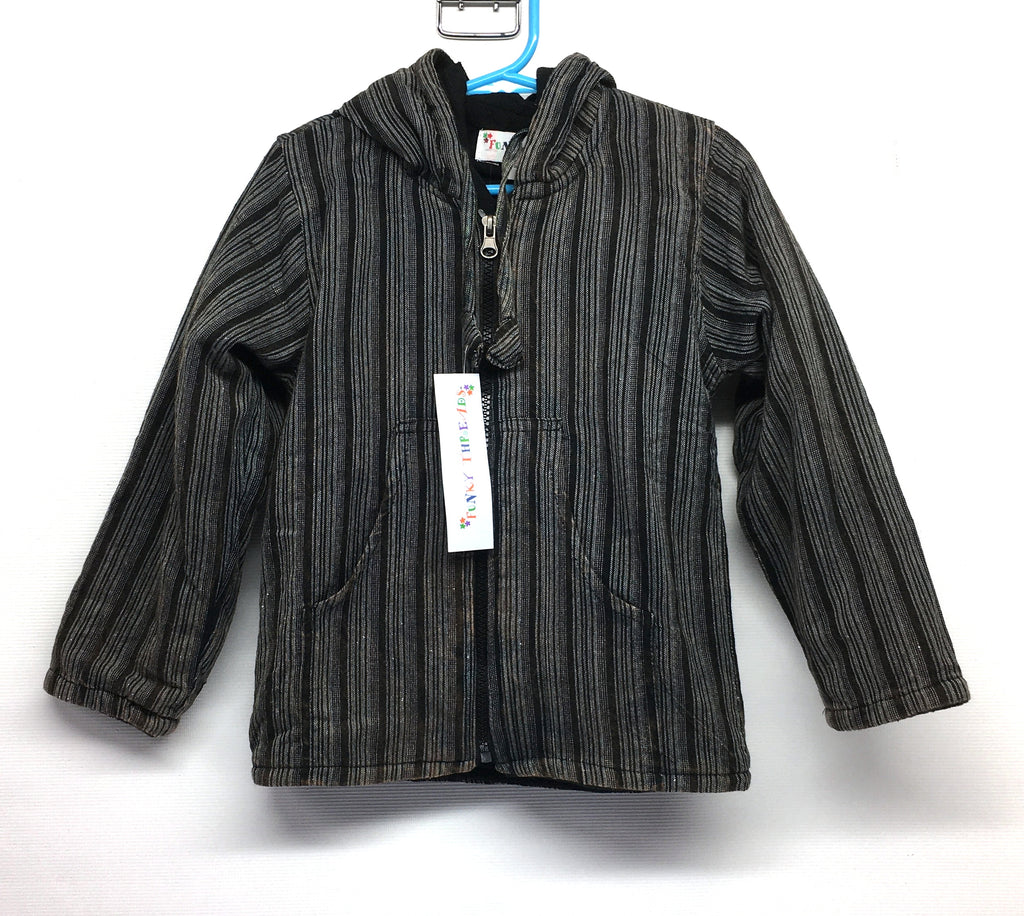 Funky Threads Kids Striped Pixie Coat ~ Black