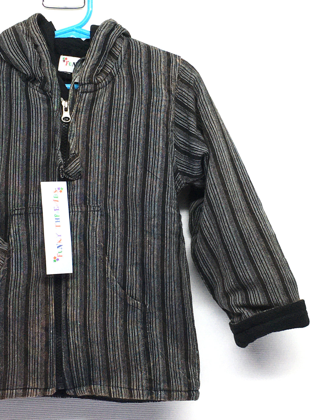 Funky Threads Kids Striped Pixie Coat ~ Black