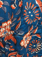Adini Indred Trailing Botanical Reversible Quilted Kimono Jacket - Red Orange